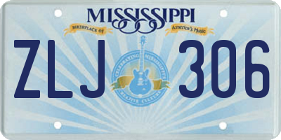 MS license plate ZLJ306