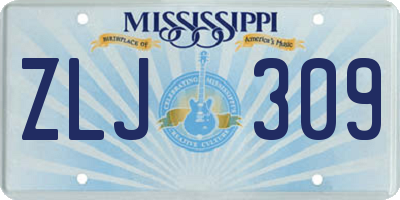 MS license plate ZLJ309