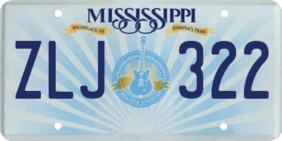 MS license plate ZLJ322