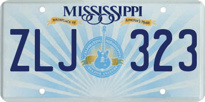 MS license plate ZLJ323