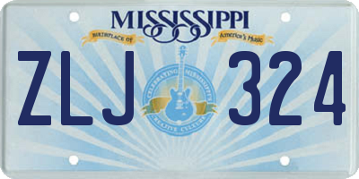 MS license plate ZLJ324
