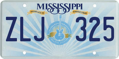MS license plate ZLJ325
