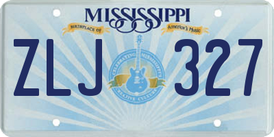 MS license plate ZLJ327