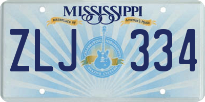 MS license plate ZLJ334