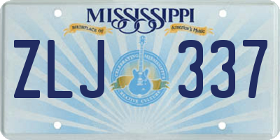 MS license plate ZLJ337