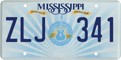 MS license plate ZLJ341