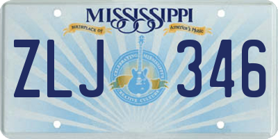 MS license plate ZLJ346