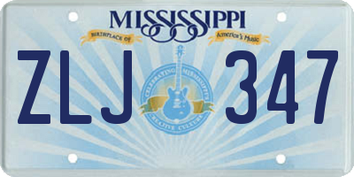 MS license plate ZLJ347