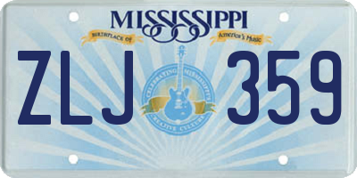 MS license plate ZLJ359