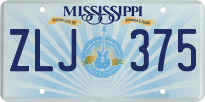 MS license plate ZLJ375