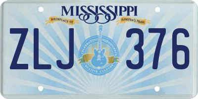 MS license plate ZLJ376