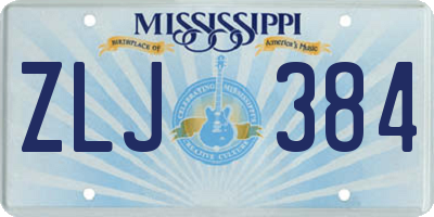 MS license plate ZLJ384