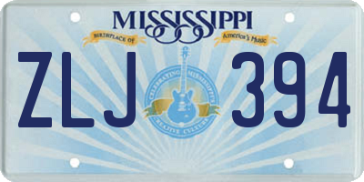 MS license plate ZLJ394