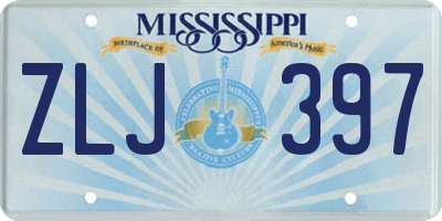 MS license plate ZLJ397