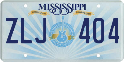 MS license plate ZLJ404