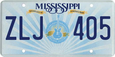 MS license plate ZLJ405