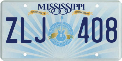 MS license plate ZLJ408