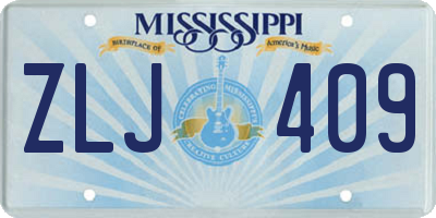 MS license plate ZLJ409