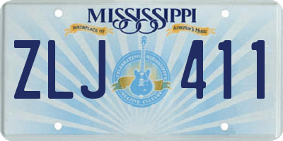 MS license plate ZLJ411