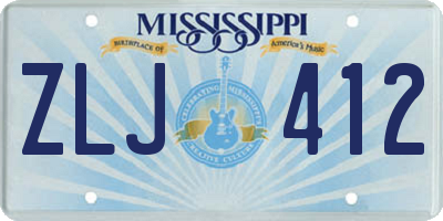 MS license plate ZLJ412