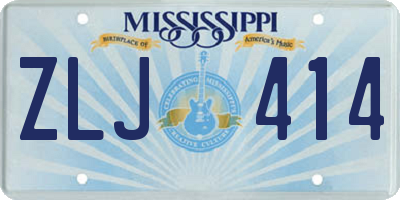 MS license plate ZLJ414