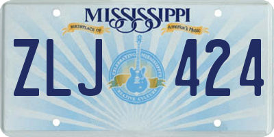 MS license plate ZLJ424