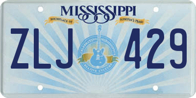 MS license plate ZLJ429