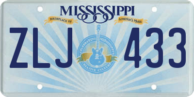 MS license plate ZLJ433