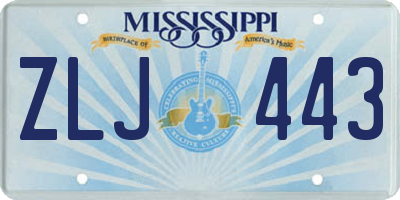 MS license plate ZLJ443