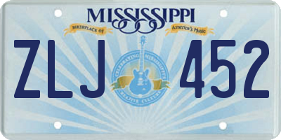 MS license plate ZLJ452