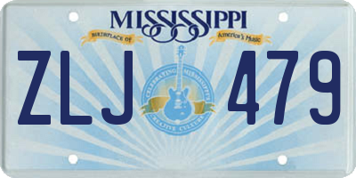 MS license plate ZLJ479