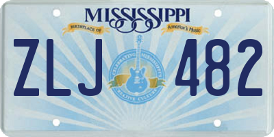 MS license plate ZLJ482