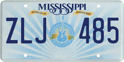 MS license plate ZLJ485