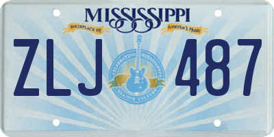 MS license plate ZLJ487