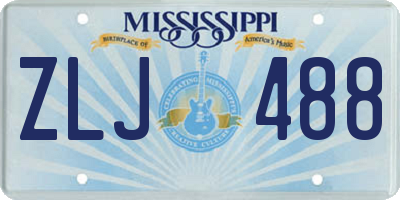 MS license plate ZLJ488