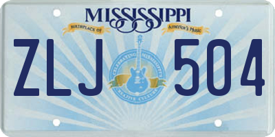 MS license plate ZLJ504