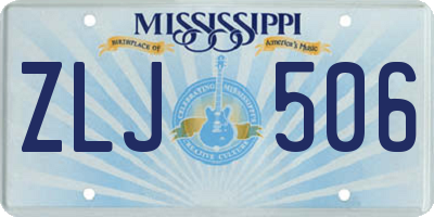 MS license plate ZLJ506