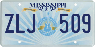 MS license plate ZLJ509