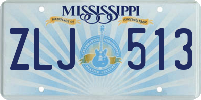 MS license plate ZLJ513