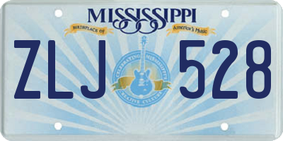 MS license plate ZLJ528