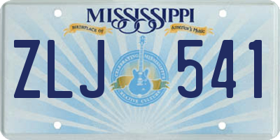 MS license plate ZLJ541