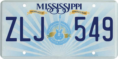 MS license plate ZLJ549