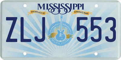 MS license plate ZLJ553