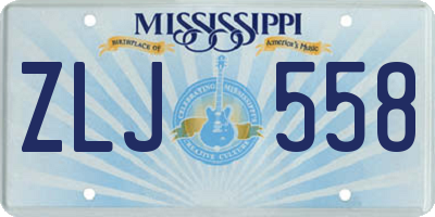 MS license plate ZLJ558