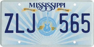 MS license plate ZLJ565