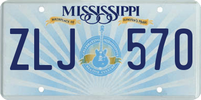 MS license plate ZLJ570