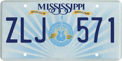 MS license plate ZLJ571