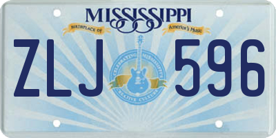 MS license plate ZLJ596