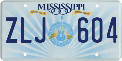 MS license plate ZLJ604