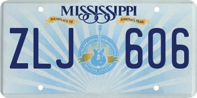 MS license plate ZLJ606